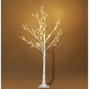 Arbre lumineux LED - décoration lumineuse de Noël - 72 LEDS - 1,2H m - métal PP blanc