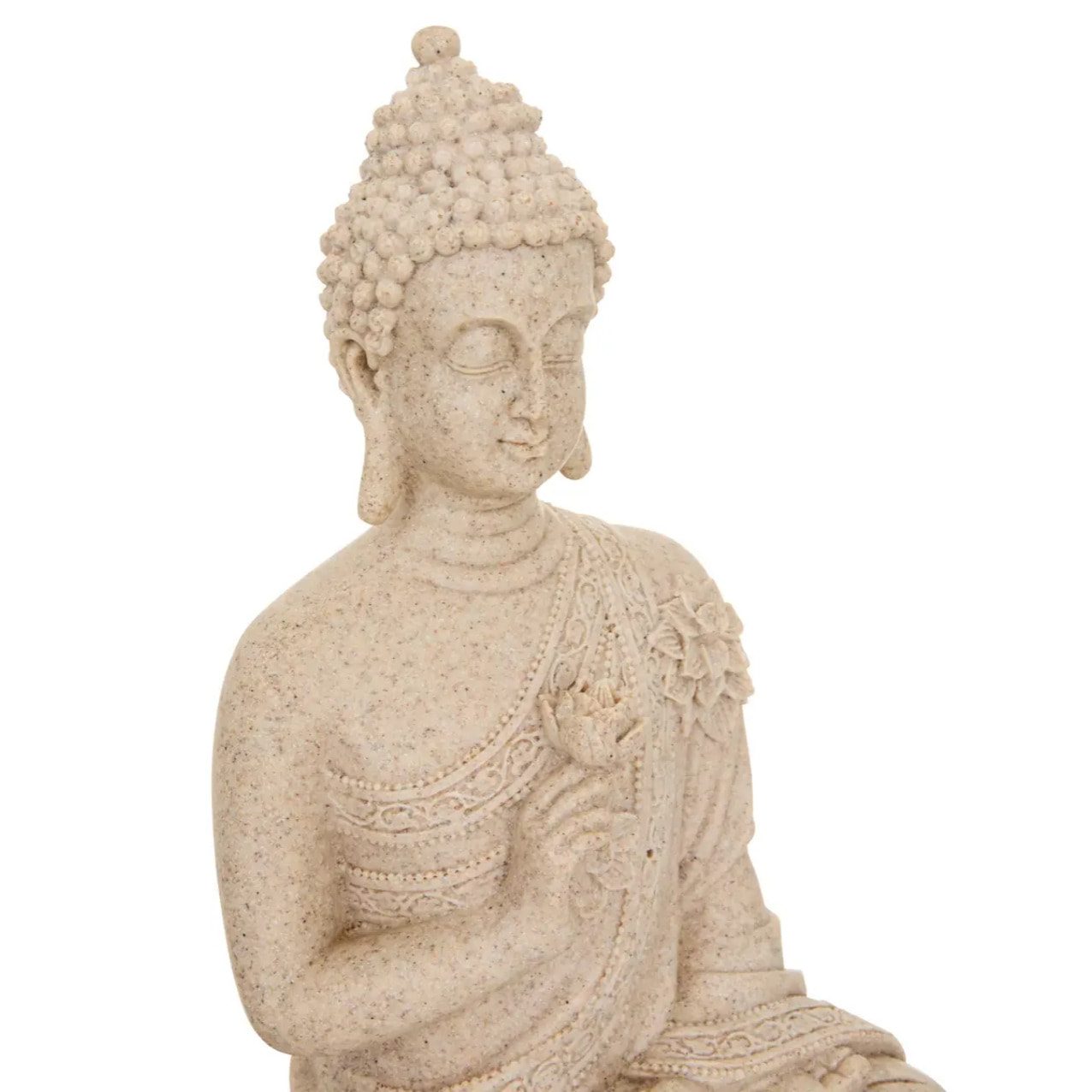Statue bouddha assis Salma 17x10,5x27cm beige
