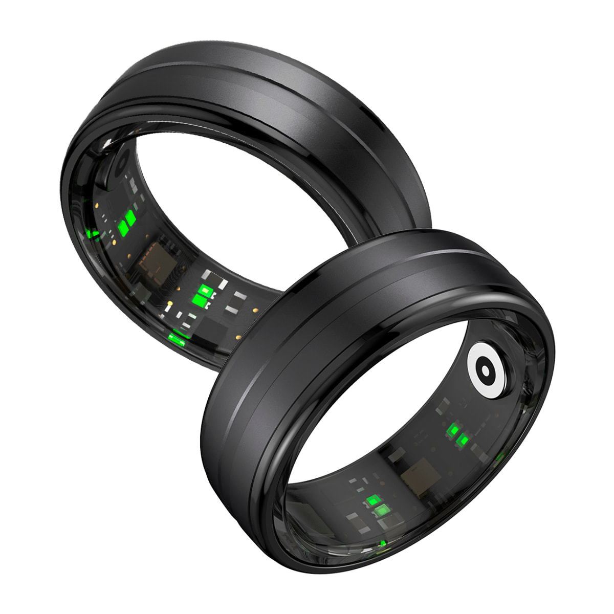 Anillo inteligente Smart Ring Orbyt Talla 11, Diámetro 20,8mm, para Hombre y Mujer, Estuche de Carga, Análisis del Sueño/Pulsometro/Podómetro/Calorías, Impermeable, Android e iOS, Color negro