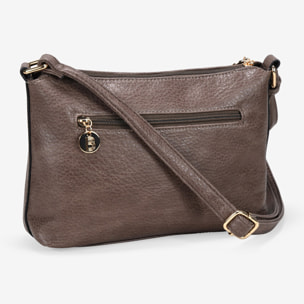 Bolso bandolera taupe con cremallera