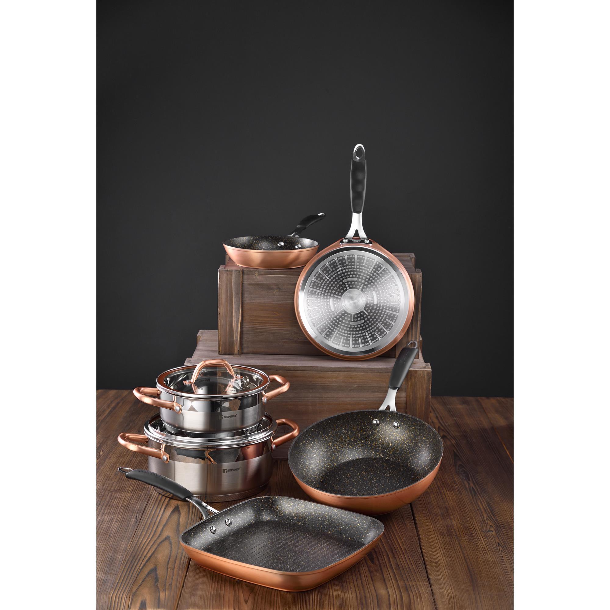 olla baja de ø28x7cm 3,8l con tapa en acero inoxidable