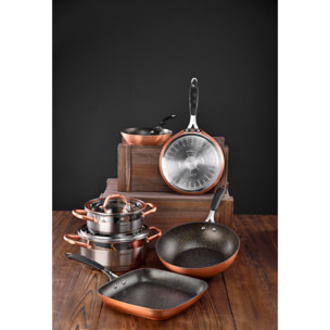 olla baja de ø28x7cm 3,8l con tapa en acero inoxidable