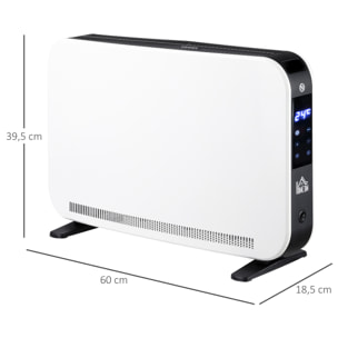 Calefactor Eléctrico 1830-2180W Calefactor para Baño con 3 Modos de Calefacción Pantalla Táctil LED Termostato Regulable Temporizador y Protección Contra Sobrecalentamiento para 12-18 ㎡ Blanco