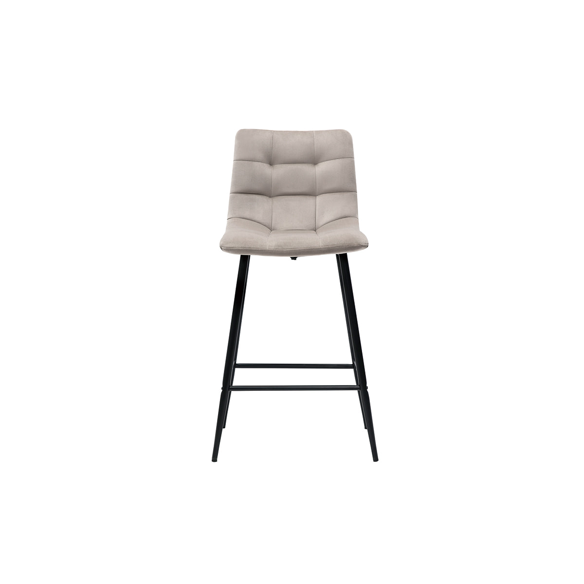 Tabourets de bar design en velours taupe H65 cm (lot de 2) MAXWELL
