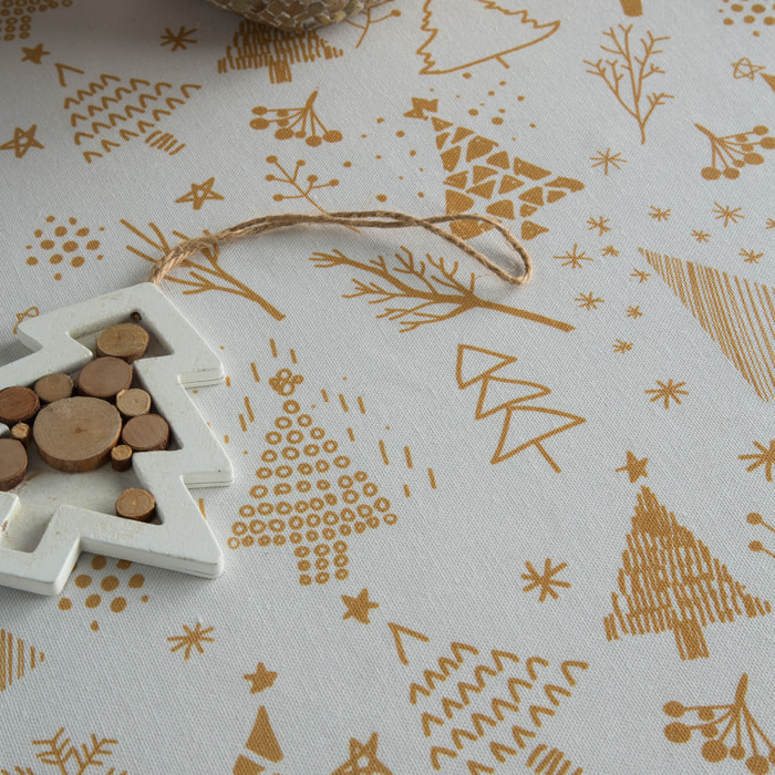 Mantel Antimanchas 100% Algodón Winter Blanco