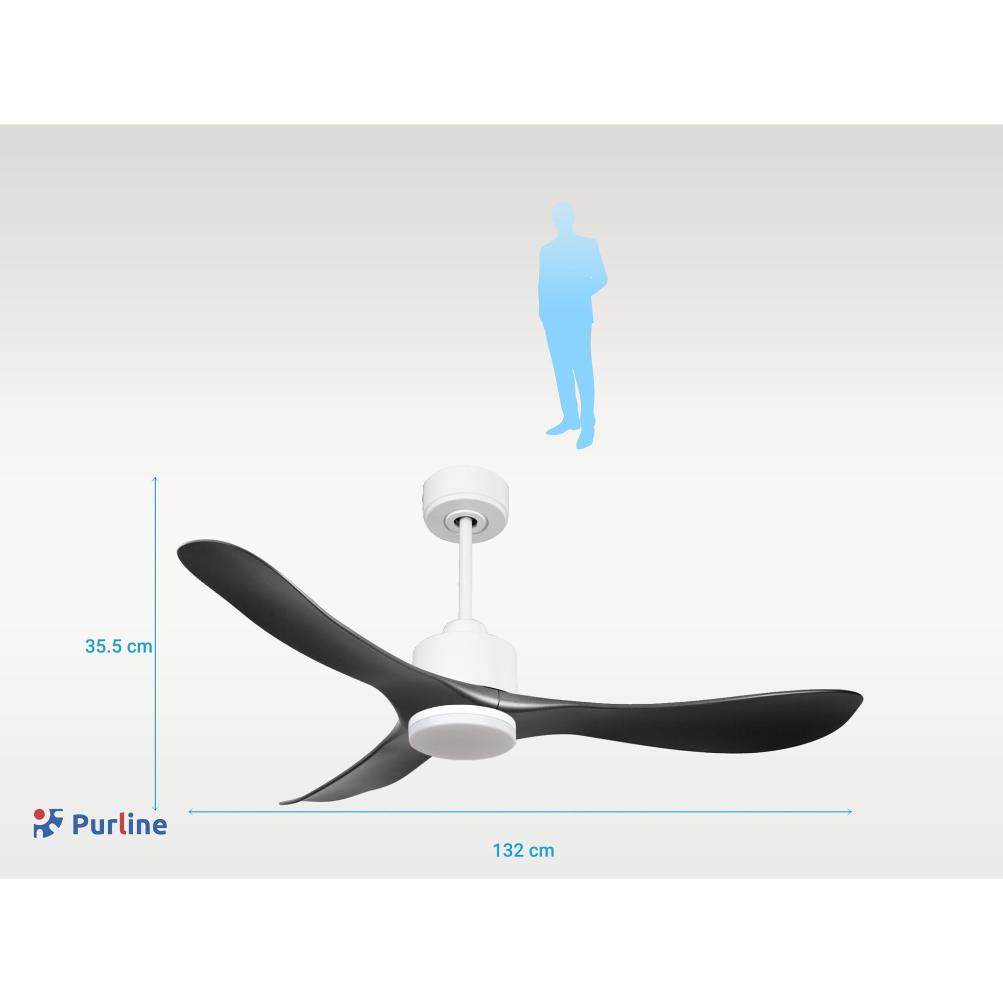 Ventilateur de plafond Réversible  Thermostat Dimmable Wifi Moteur à courant continu Toits en pente Télécommande Lumière à trois tons Hypersilence Mémoire