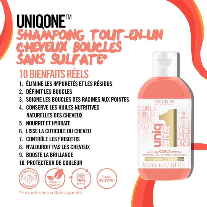 UniqOne Curls - Shampooing 10 Bienfaits en 1 pour Cheveux Bouclés