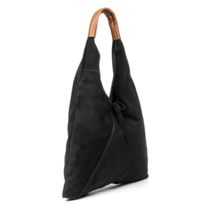 Agnana Borsa Shopper Donna. Pelle autentica Camoscio e Dollaro.