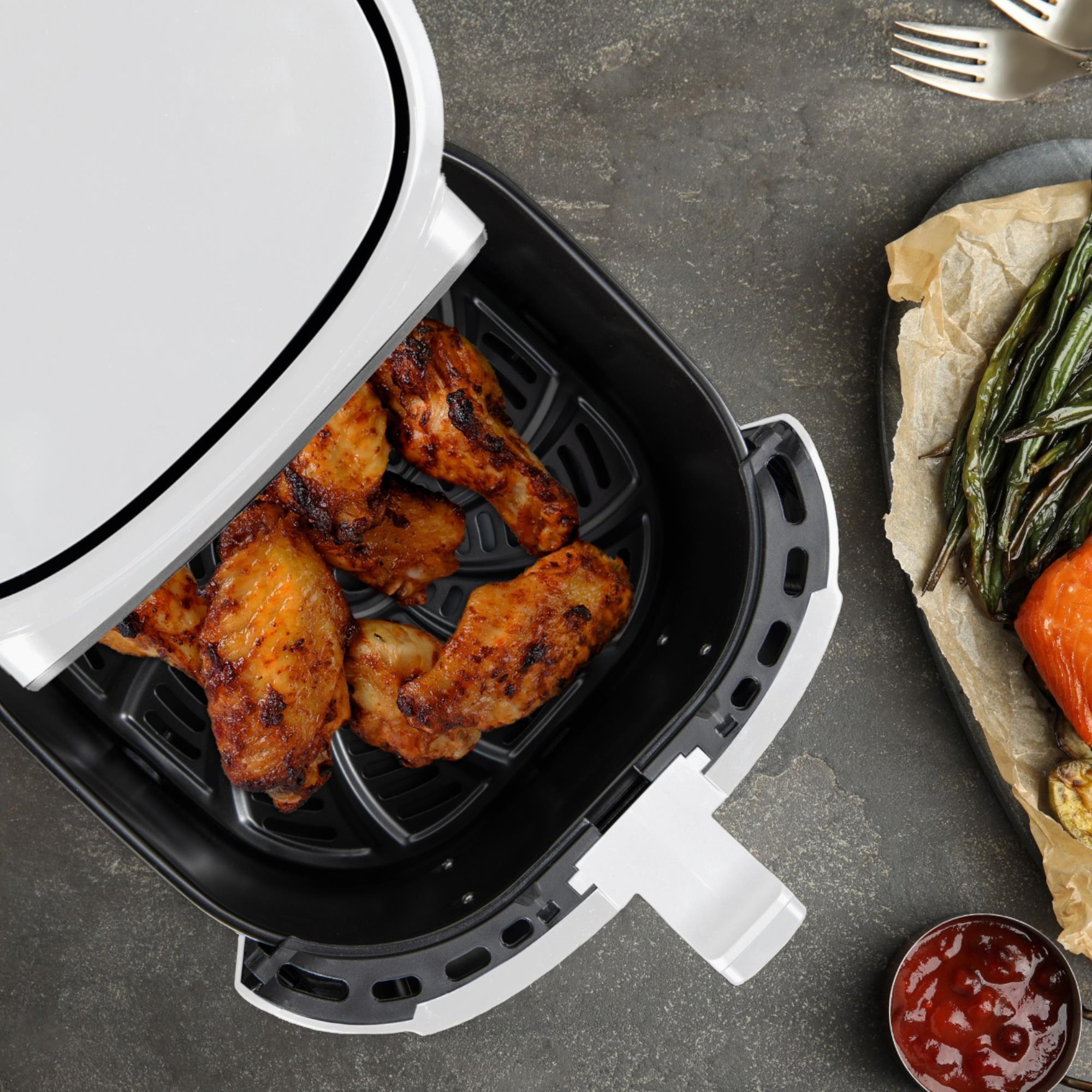 freidora de aire 1800w 6.9l 8 programas de cocción, con revestimiento cerámico - temporizador hasta 30 min