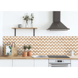 Stickers adhesivos de CERAMIKO - blanco y madera 65x100