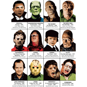 Affiche - Iconic Horror movies Villains - Olivier Bourdereau