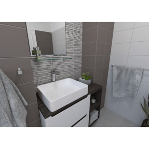 Multi set de deux crochets de salle de bain + porte-serviettes  à crocher, chrome (ELEMULTI-SET5)