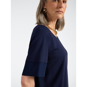 Elena Mirò - Camiseta con botones en la espalda - Azul