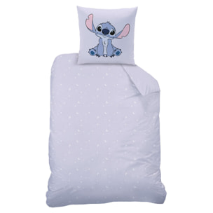 Parure de lit imprimée 100% coton, DISNEY HOME STITCH HAPPY