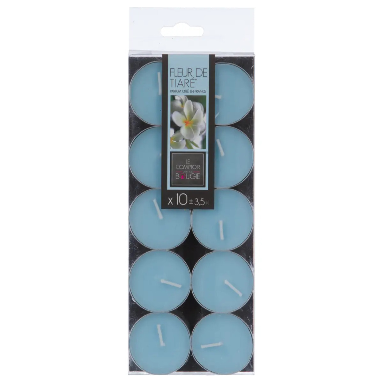 Lot de 10 bougies parfumées fleur de tiaré 150g