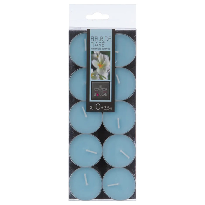 Lot de 10 bougies parfumées fleur de tiaré 150g