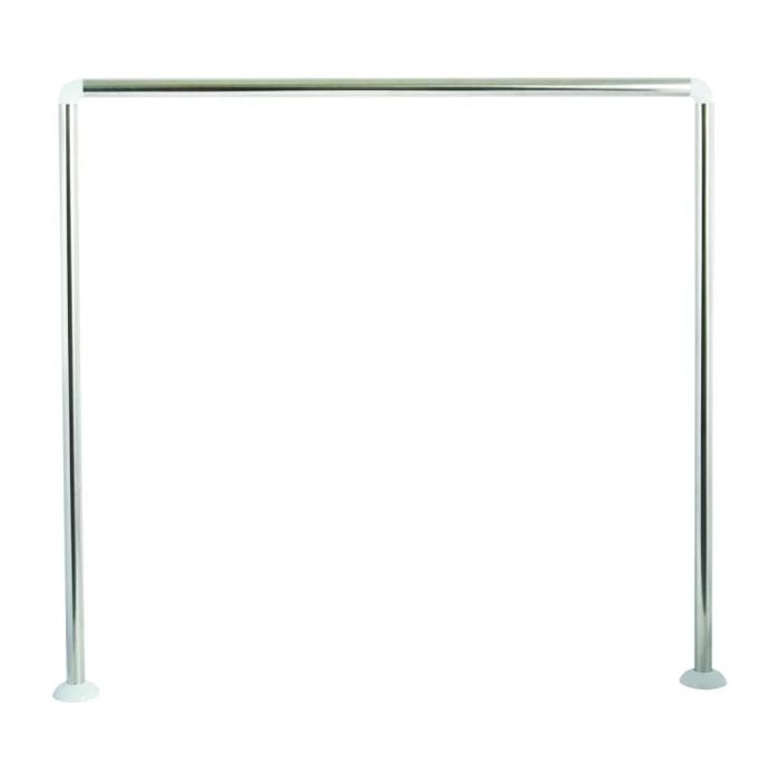 Barre tringle pour rideau de douche d'angle modulable à fixer 80x80x80cm Inox MSV