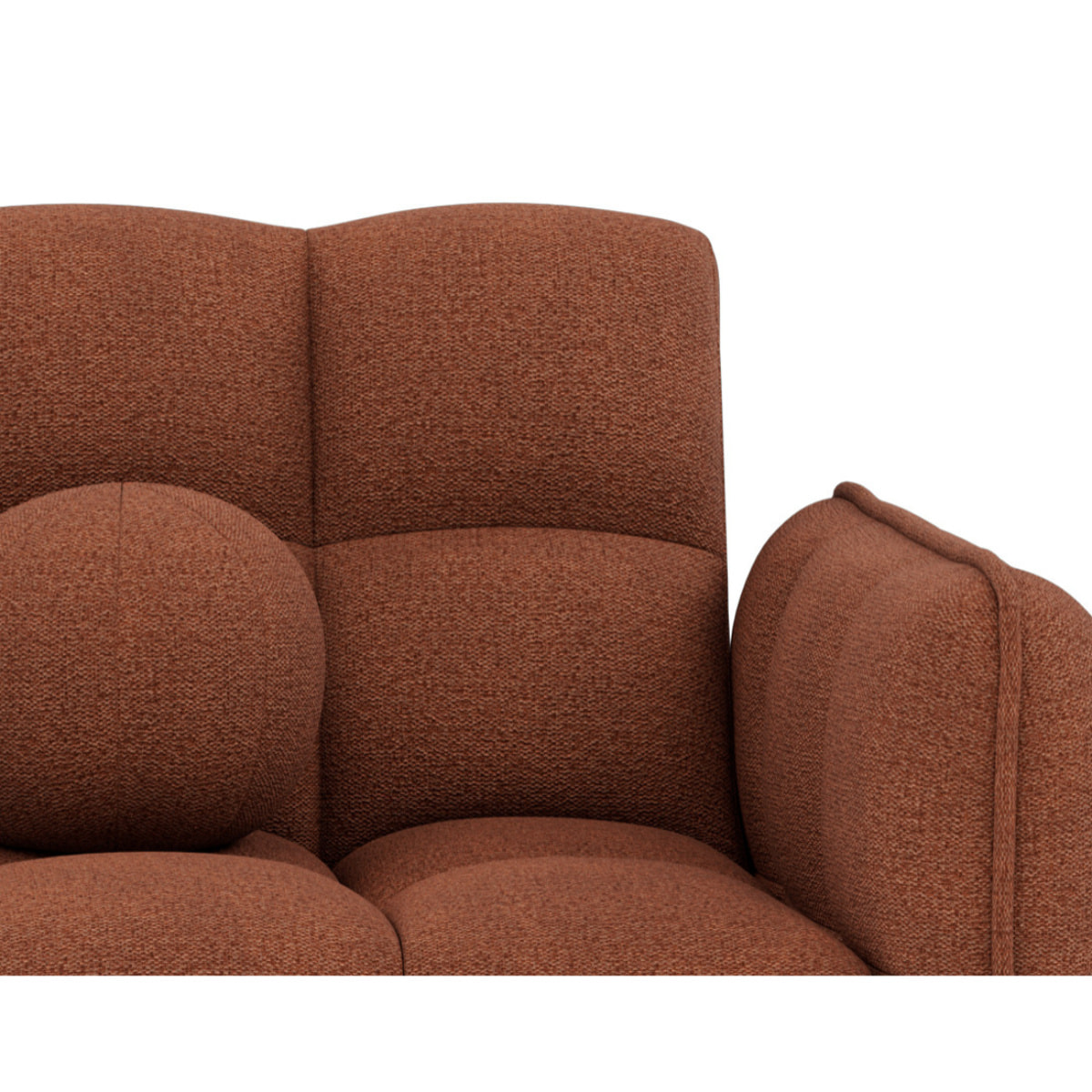Adam - Canapé convertible clic-clac 2 places bubble en tissu texturé - Terracotta