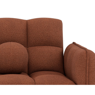 Adam - Canapé convertible clic-clac 2 places bubble en tissu texturé - Terracotta