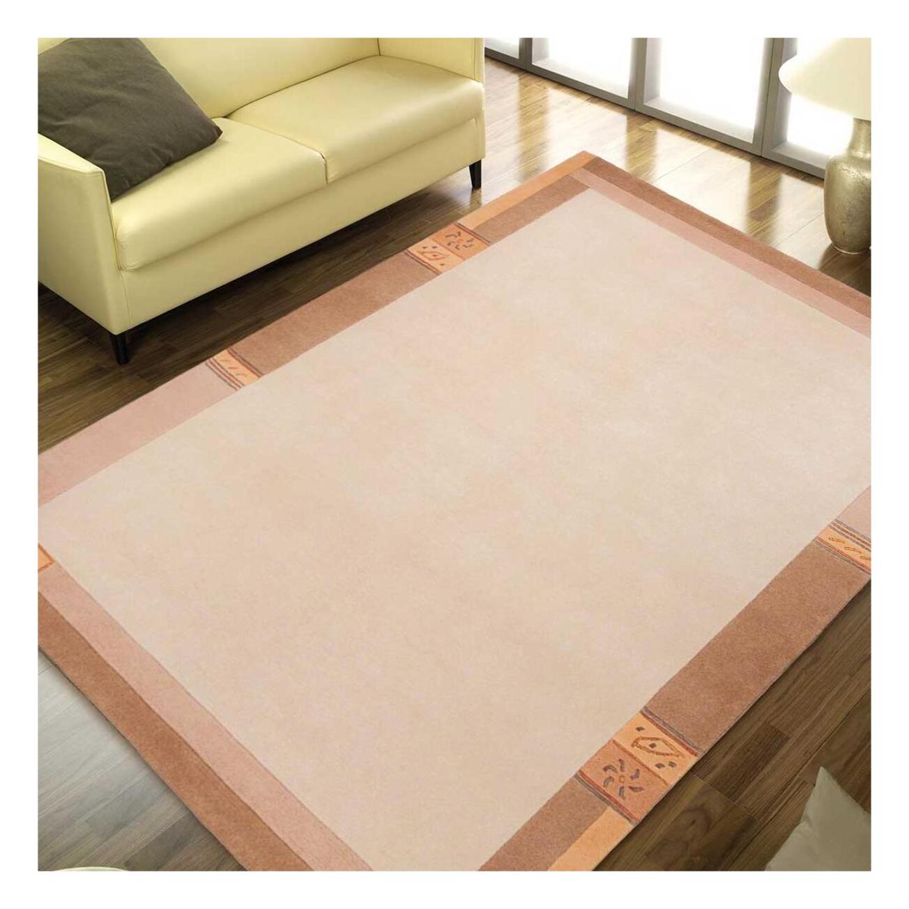 Tapis salon et chambre fait main en laine motif simple VEHU