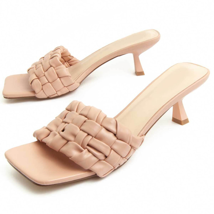 Sandalia de tacón - Beige - Altura: 5 cm