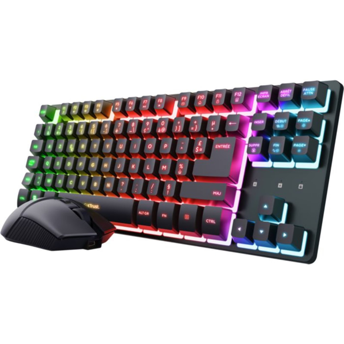 Pack clavier et souris gamer TRUST Combo TKL THADO RGB