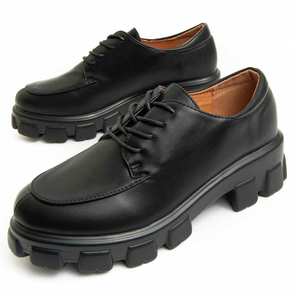 Zapato De Plataforma Oxford - Negro - Altura: 5 Cm