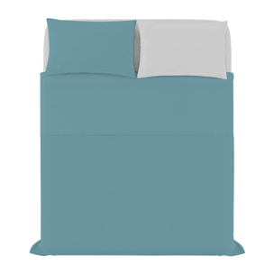 COMPLETO LETTO NATURAL COLOR, 100% Cotone, Made in Italy - OTTANIO/GRIGIO CHIARO