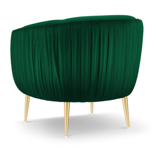 Fauteuil "Cyrille" en velours vert bouteille