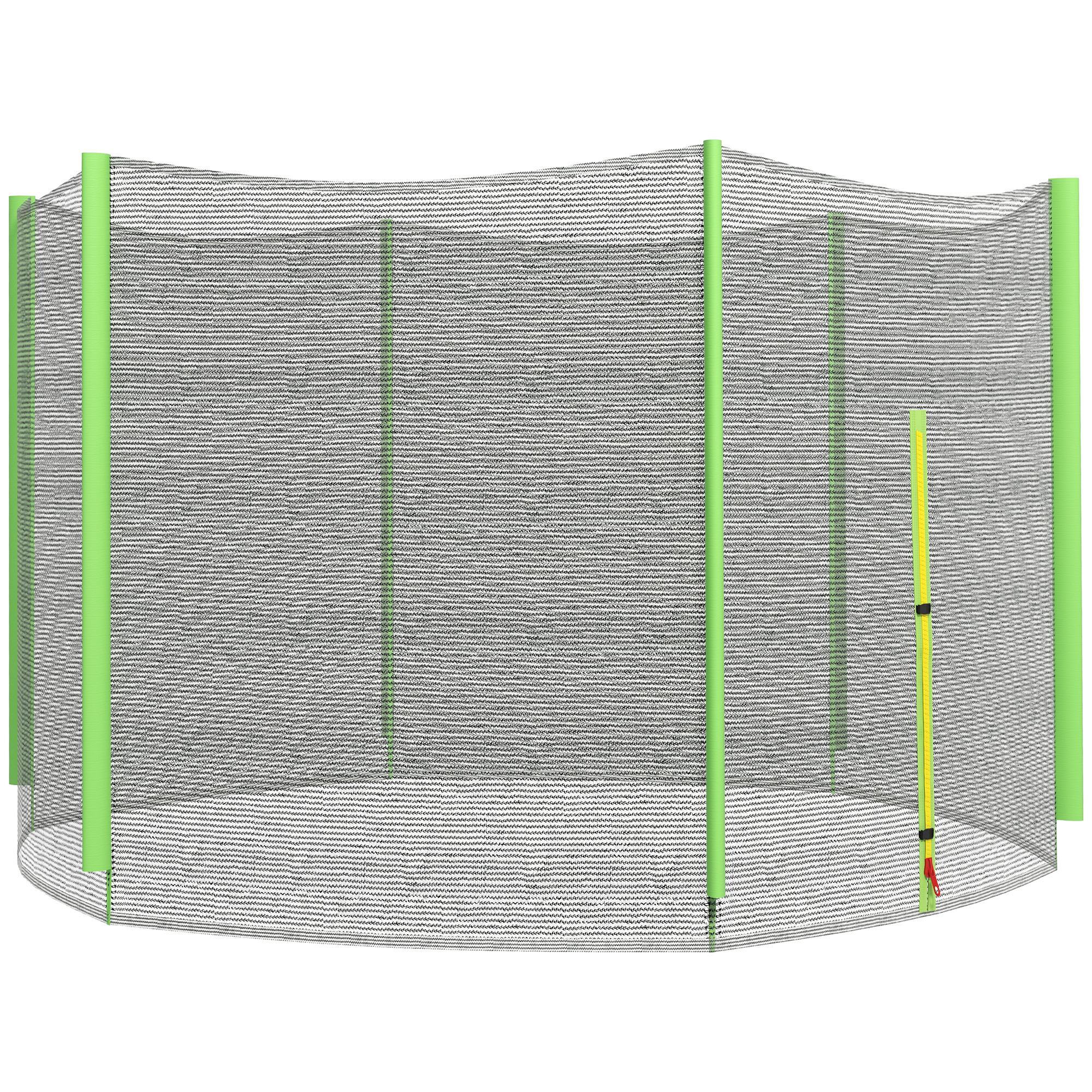 Red de Seguridad para Cama Elástica Ø244 cm Red de Trampolín Redondo para Exterior Protectora para Cama Elástica de 6 Postes Rectos Verde