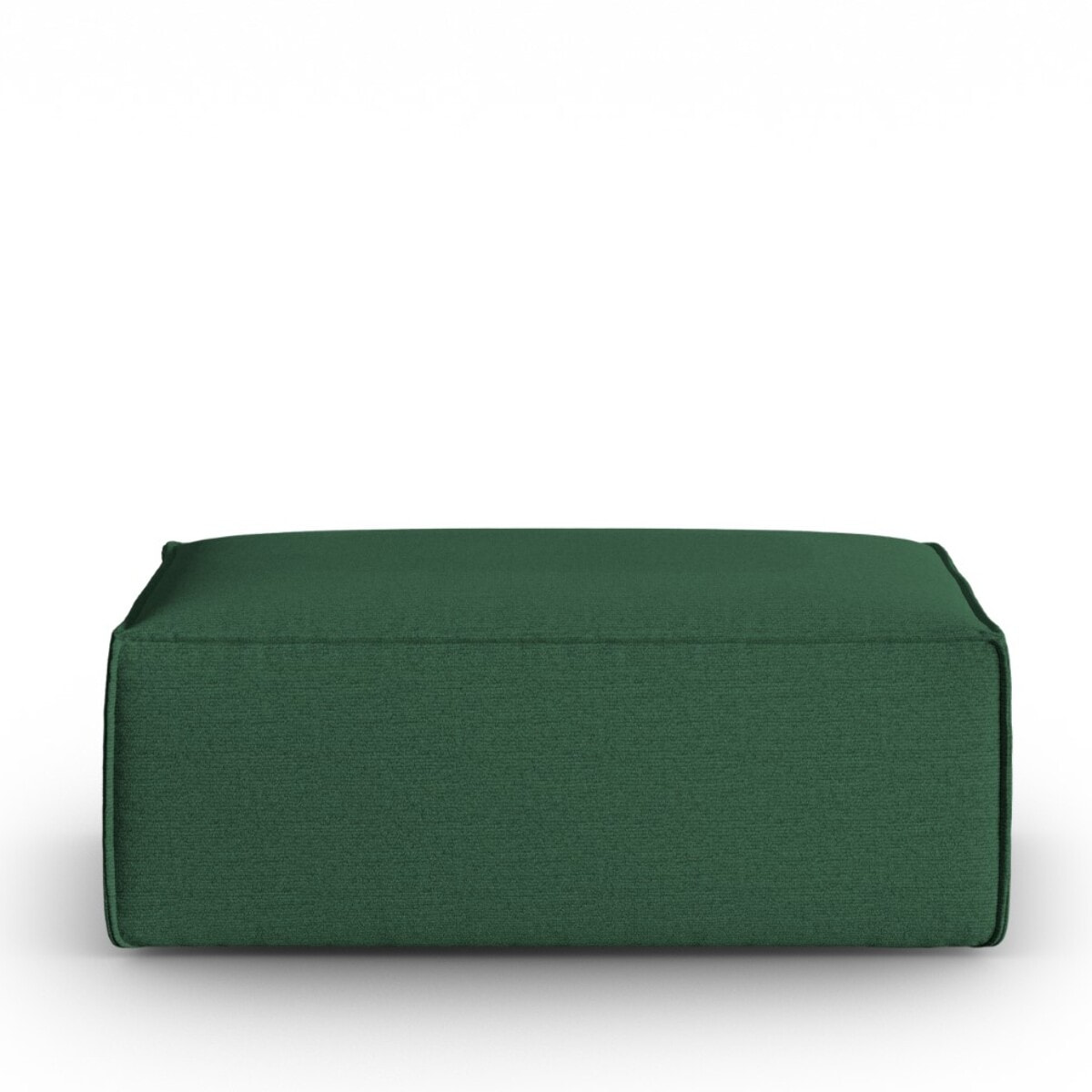 Pouf "Mackay" en velours structuré vert