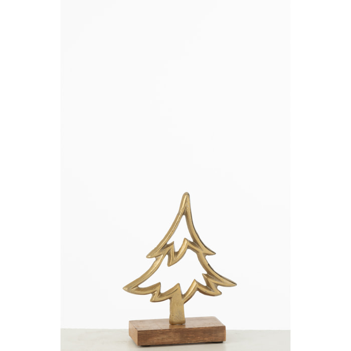 J-Line décoration Sapin Sur Pied - aluminium/bois - or - small