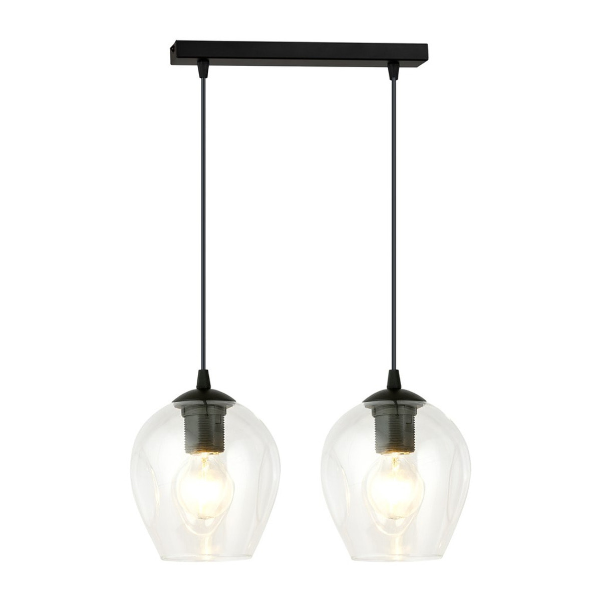 Lampada a sospensione ISTAR in acciaio nero e vetro