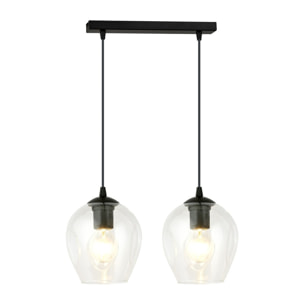 Lampada a sospensione ISTAR in acciaio nero e vetro