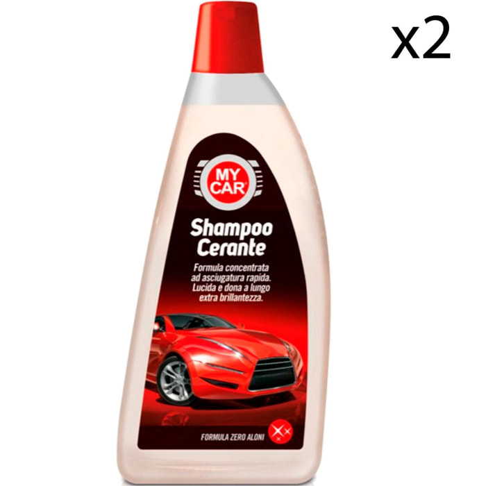 2x My Car Shampoo Cerante Formula Concentrata Zero Aloni - 2 Flaconi da 1000ml
