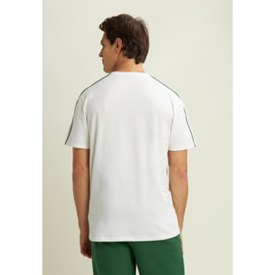 T-shirt in jersey stretch con cuciture in contrasto