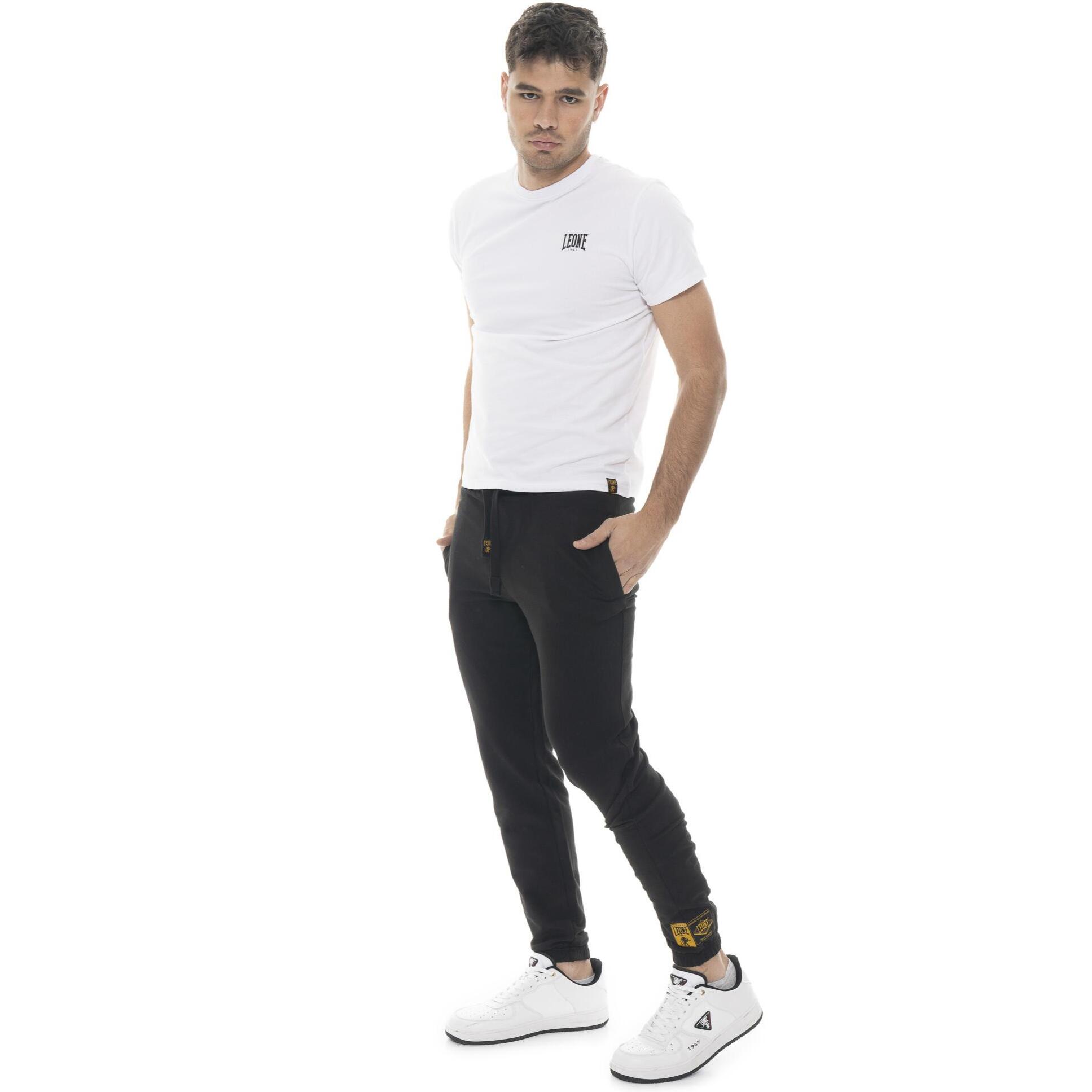 Pantalone sportivo invernale uomo, elastico al fondo, etichetta Leone 1947 Gold