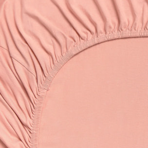 Sábana bajera algodón de punto ajustable Puntib color rosa claro Punto de algodón