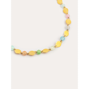 Pulsera Crystals Solar Acero Baño Oro