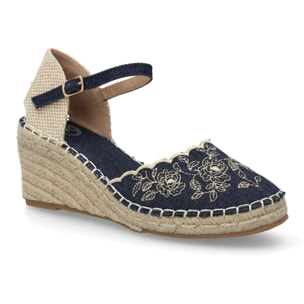 Alpargata valenciana cuña con bordado