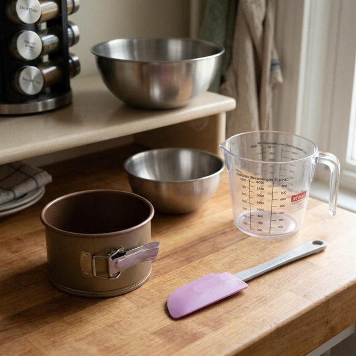 Set de 5 ustensiles de pâtisserie moule à gâteaux bols spatule et verre doseur Zenker Mojave Gold