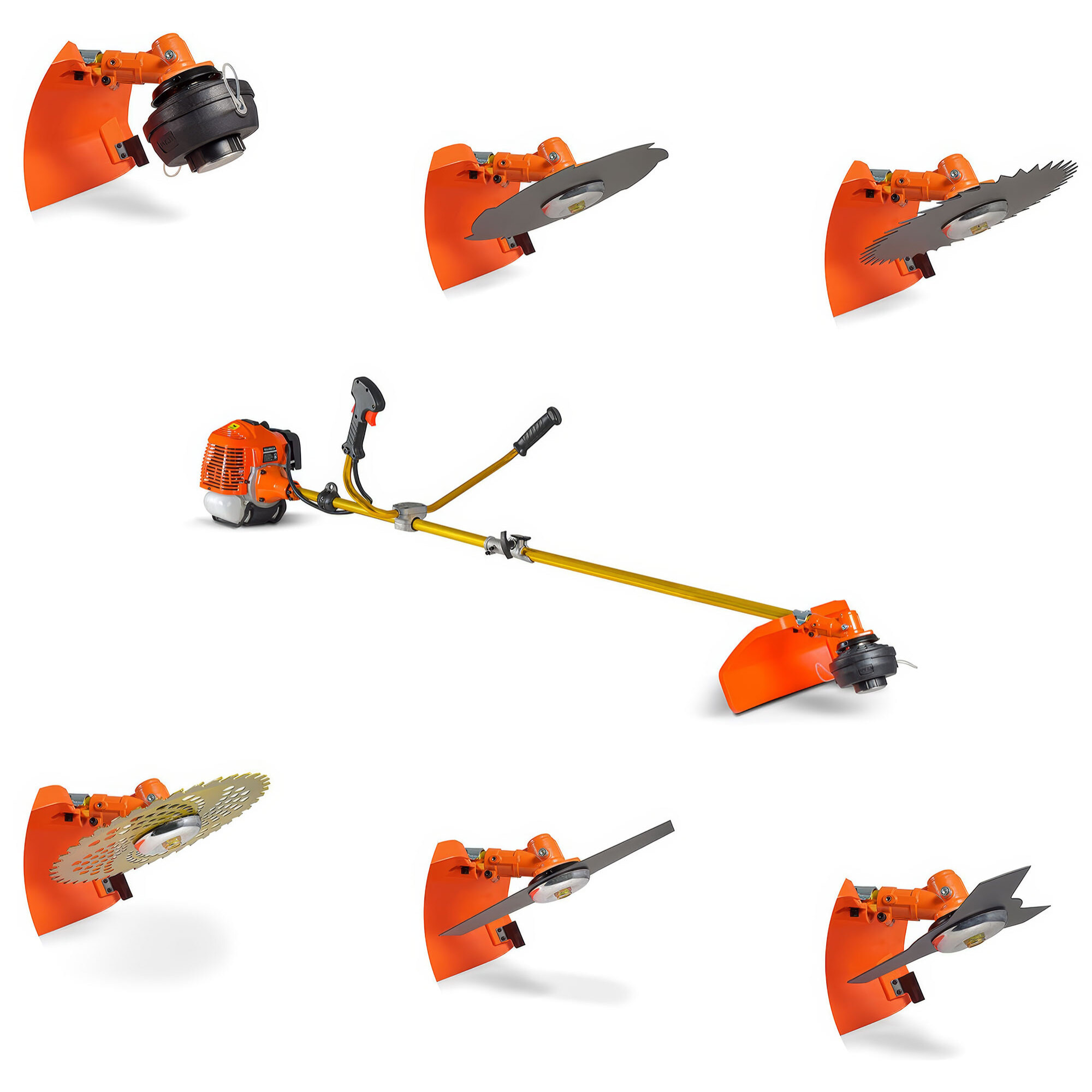 Airus 620 - Decespugliatore Multifunzione a scoppio 6 in 1 Motore 2 Tempi con 3 Dischi 2 Lame e Tesina batti e vai