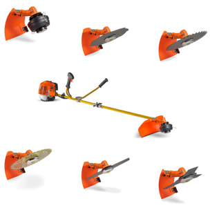 Airus 620 - Decespugliatore Multifunzione a scoppio 6 in 1 Motore 2 Tempi con 3 Dischi 2 Lame e Tesina batti e vai