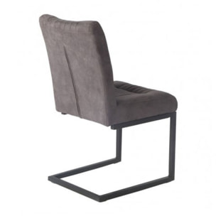 Chaise en velours avec piètement en métal noir - ATELIER