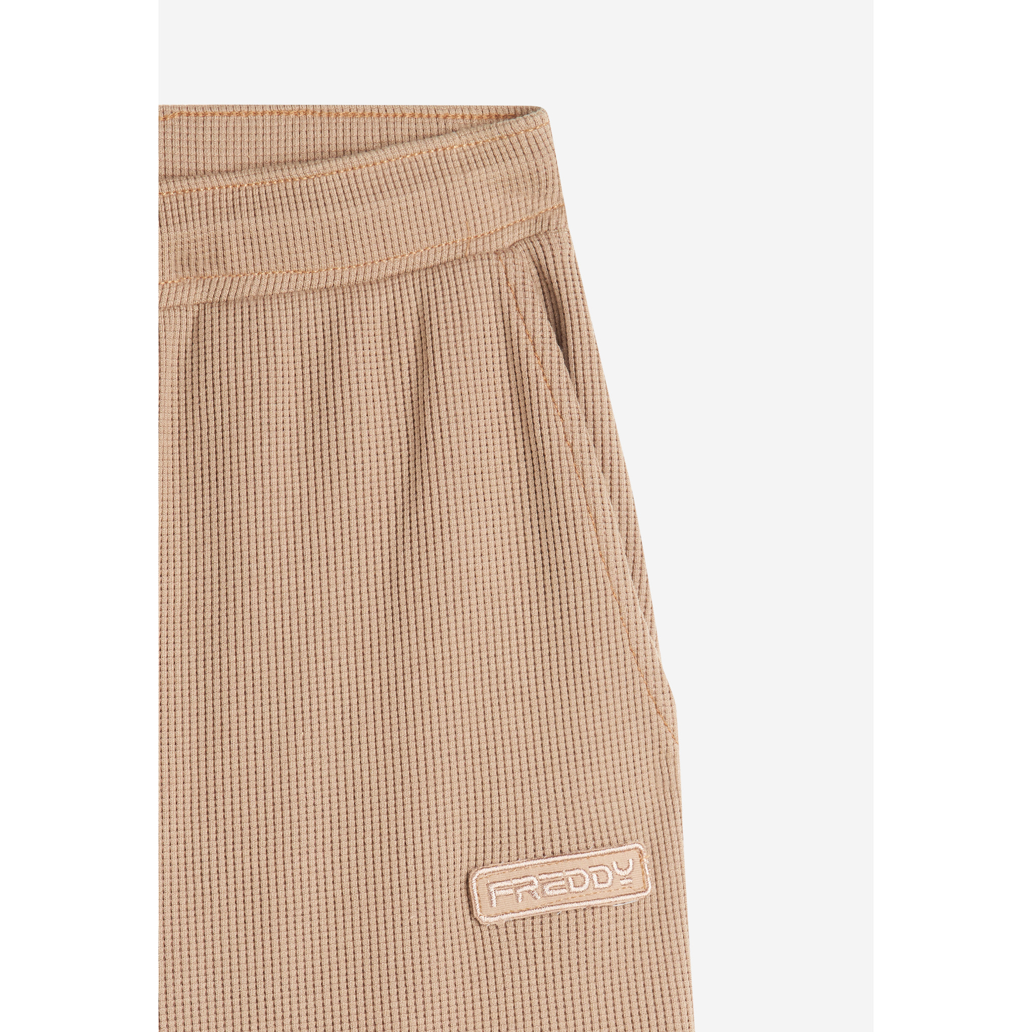 Pantaloni joggers da donna in tessuto jersey waffle