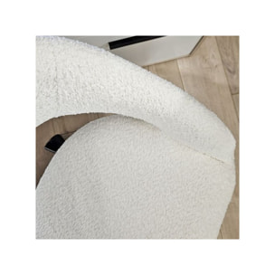 Fauteuil de bureau pivotant 360° tissu bouclette et roulettes - LEON
