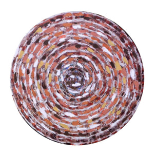 Quadro in legno astratto arancione tondo cm ø60h2,5