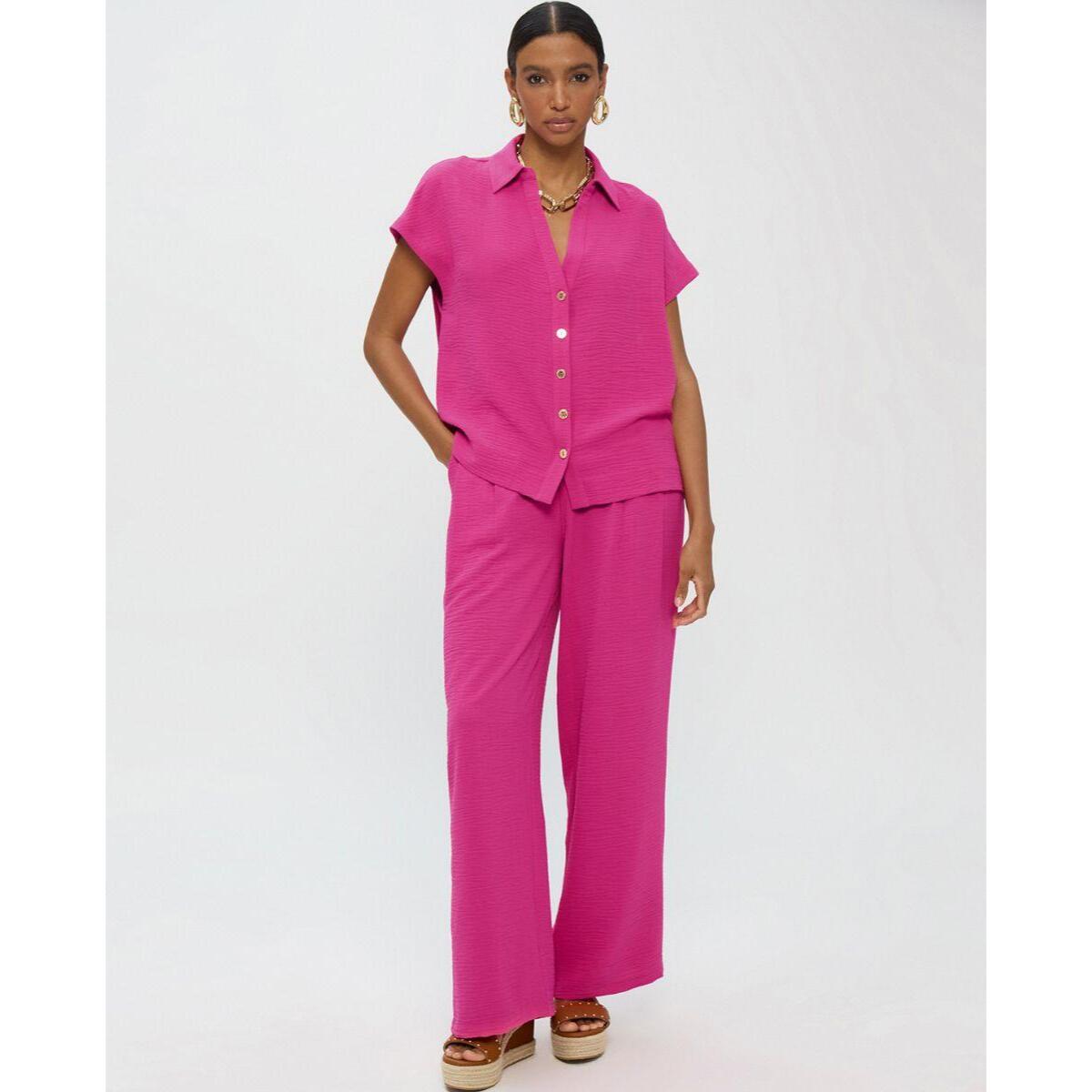 Pantaloni in maglia stropicciata a gamba dritta