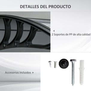 Marquesina Exterior para Puertas y Ventanas 196x75 cm Tejadillo de Protección contra Sol y Lluvia con Cubierta de Policarbonato Negro