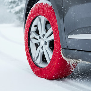 Calze da Neve Omologate EN 16662-1 Per Auto SUV Coppia di Catene Tessili Antisdrucciolo per Pneumatici R15-R24 Facili da Montare Con Guanti Borsa Xxl
